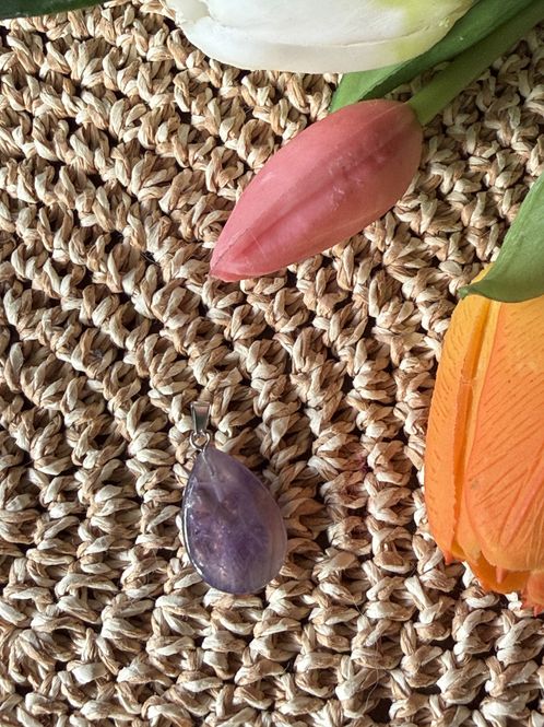 Hovedbilde Anheng dråpe, ametyst, 8x20 mm