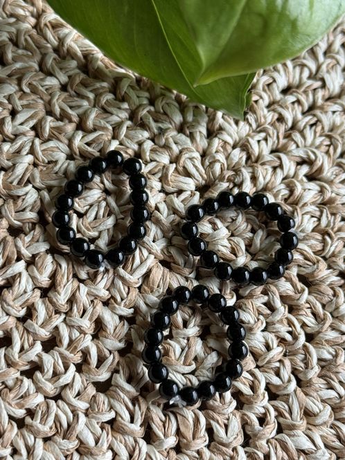Hovedbilde Strikkring, Sort onyx, 4 mm