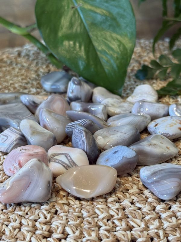 Agat, rosa Botswana, tumble, medium