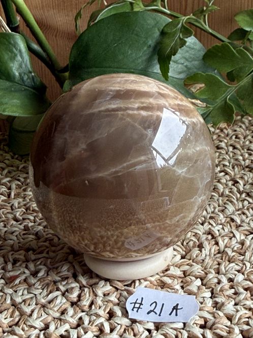 Hovedbilde Fersken månesten kule, ca 6 cm (#21A)