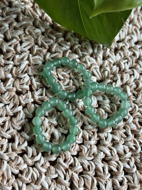 Hovedbilde Strikkring, grønn kvarts, 4mm
