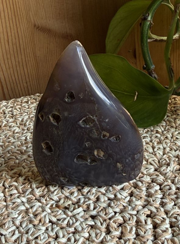 Agat flamme med druzy #002